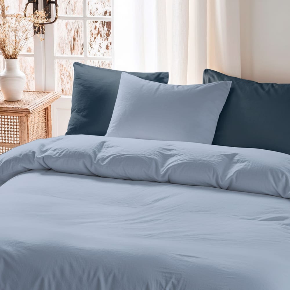 Kissenbezug Baumwolle 200TC Blau 65x65 cm - Maisons Du Monde