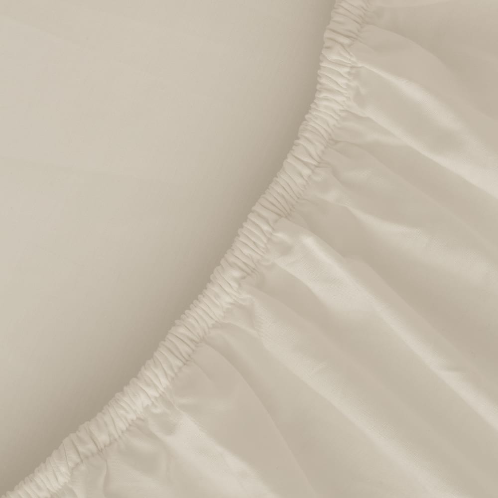Drap housse coton 200 fils beige lit 140x200 cm — vue 4
