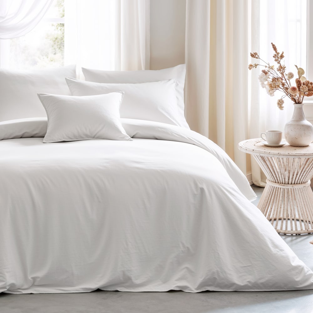 Kissenbezug Baumwolle 200TC Weiß 2(50x80 cm) - Maisons Du Monde