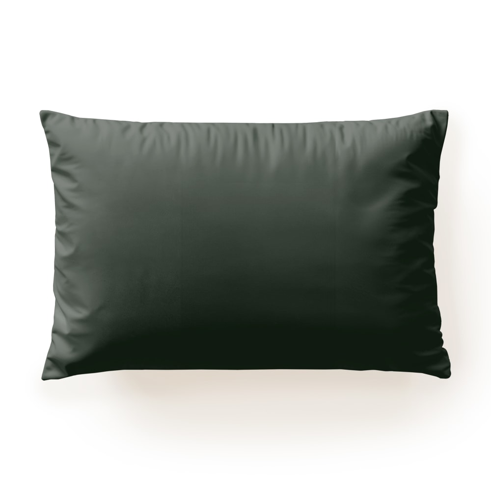 Funda de almohada de algodón 200 hilos verde botella 50x80cm