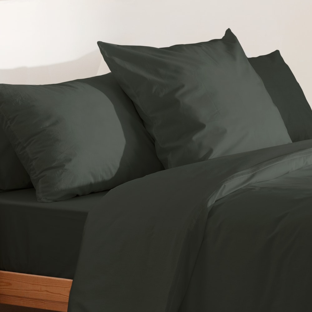 Kissenbezug Baumwolle 200TC Flaschengrün 65x65 cm - Maisons Du