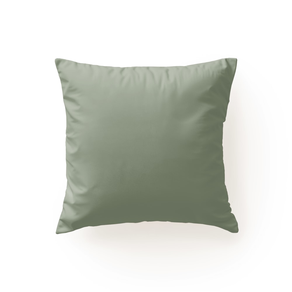 Taie de coussin coton 200 fils vert sauge 65x65 cm