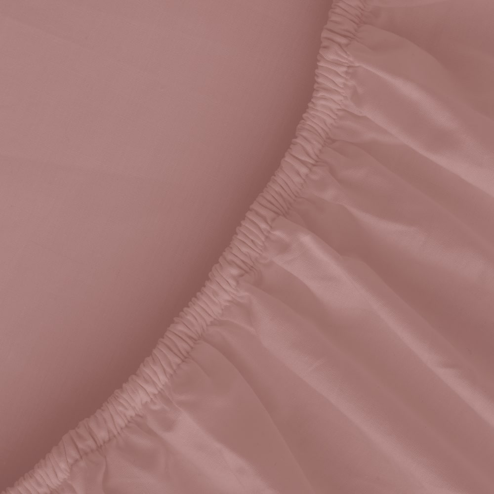Drap housse coton 200 fils rose poudré lit 200x200 cm — vue 4