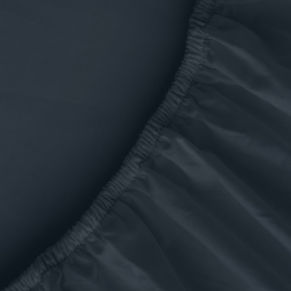 Drap housse coton 200 fils bleu pétrole lit 200x200 cm — vue 4