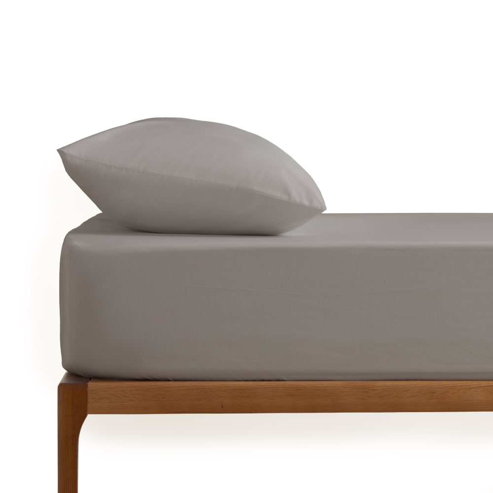 Drap housse coton 200 fils taupe lit 160x200 cm Drap housse coton 200 fils taupe lit 160x200 cm