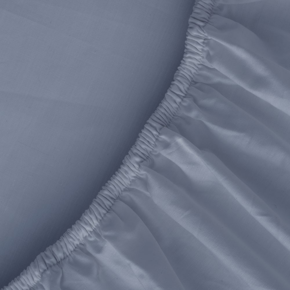 Drap housse coton 200 fils bleu lit 200x200 cm — vue 4