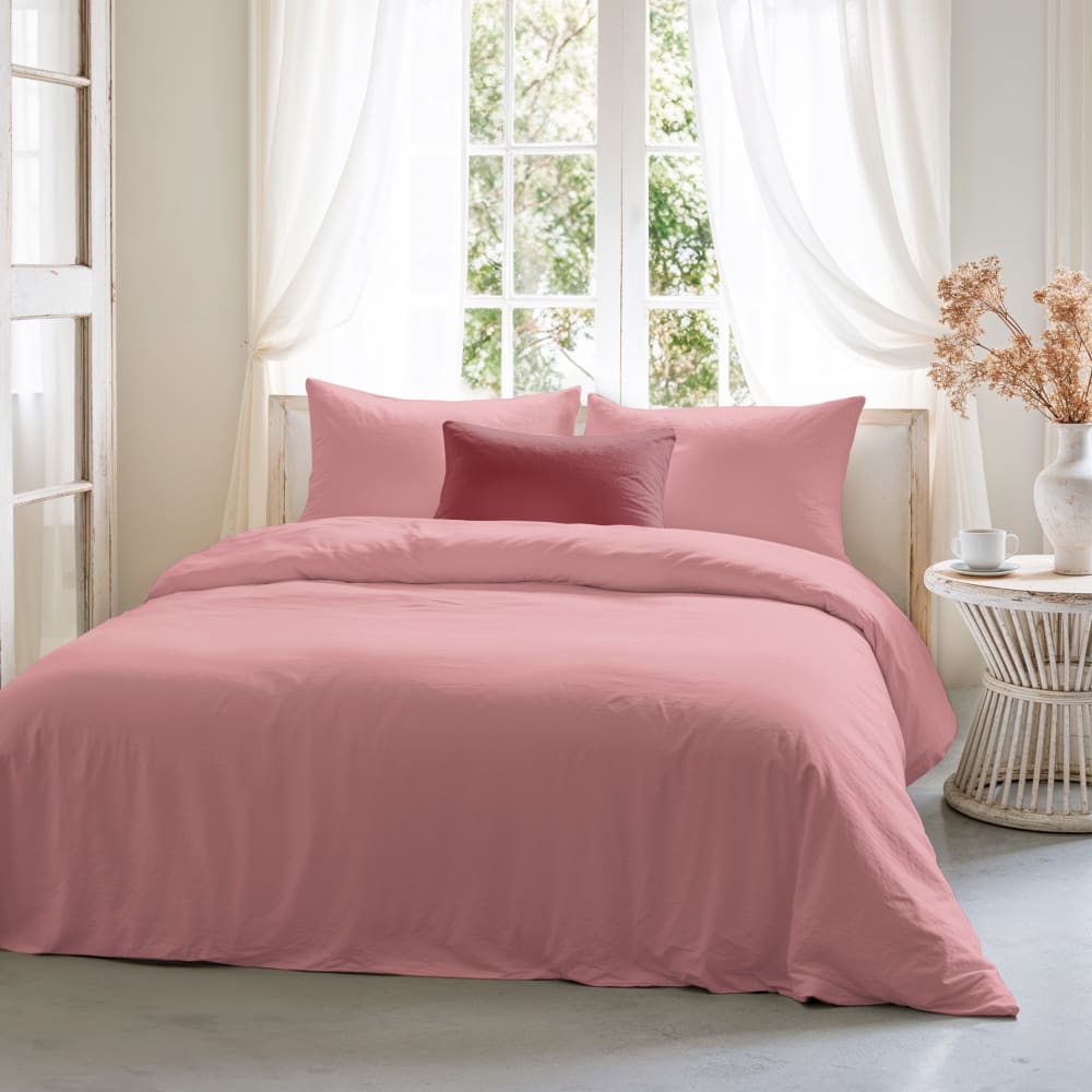 Bettbezug Baumwolle 200TC Altrosa Bett 240x220 cm - Maisons Du