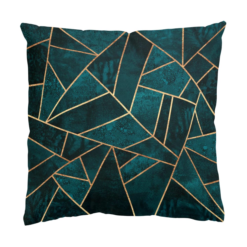 micasia Dekokissen aus Polyester‐Velours mit grafischem Design, 50 x 50 cm style modern Blau Öko-Tex Zertifikat Samt