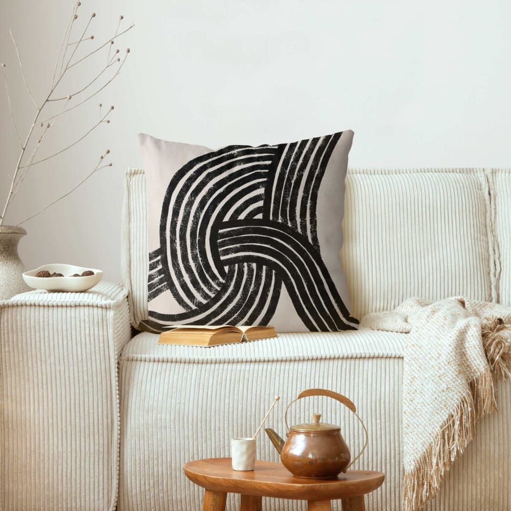 Dekokissen aus Polyester mit Knoten‑Print, beige 40 x 40 cm -