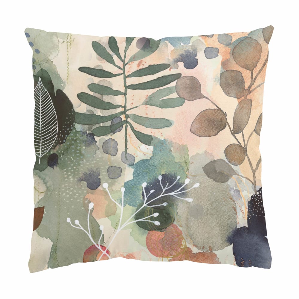 micasia Dekokissen Abstrakte Pflanzen aus Polyester‐Velours, beige 40 x 40 cm style landhaus Öko-Tex Zertifikat - Samt