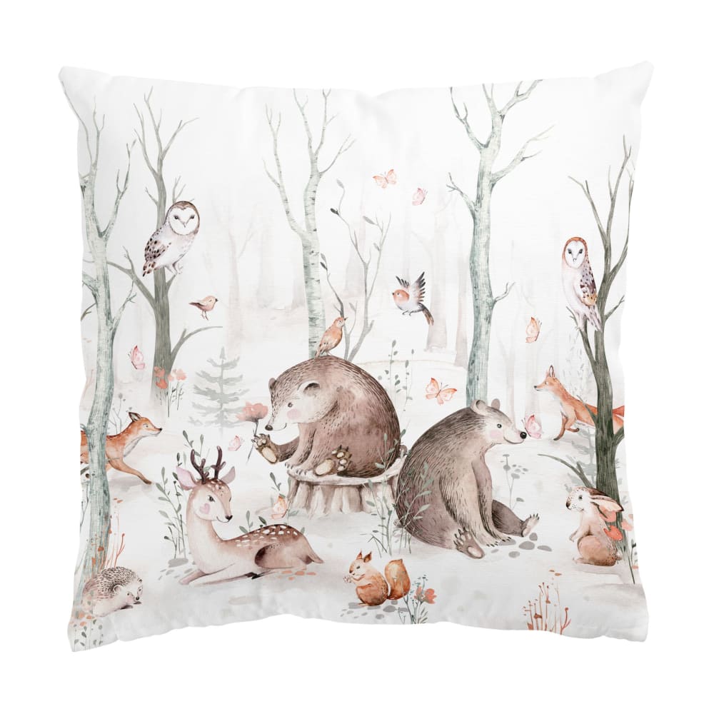 micasia Dekokissen Aquarell Waldtierfreunde aus Polyester, weiß 50 x 50 cm style modern Öko-Tex Zertifikat - Stoff