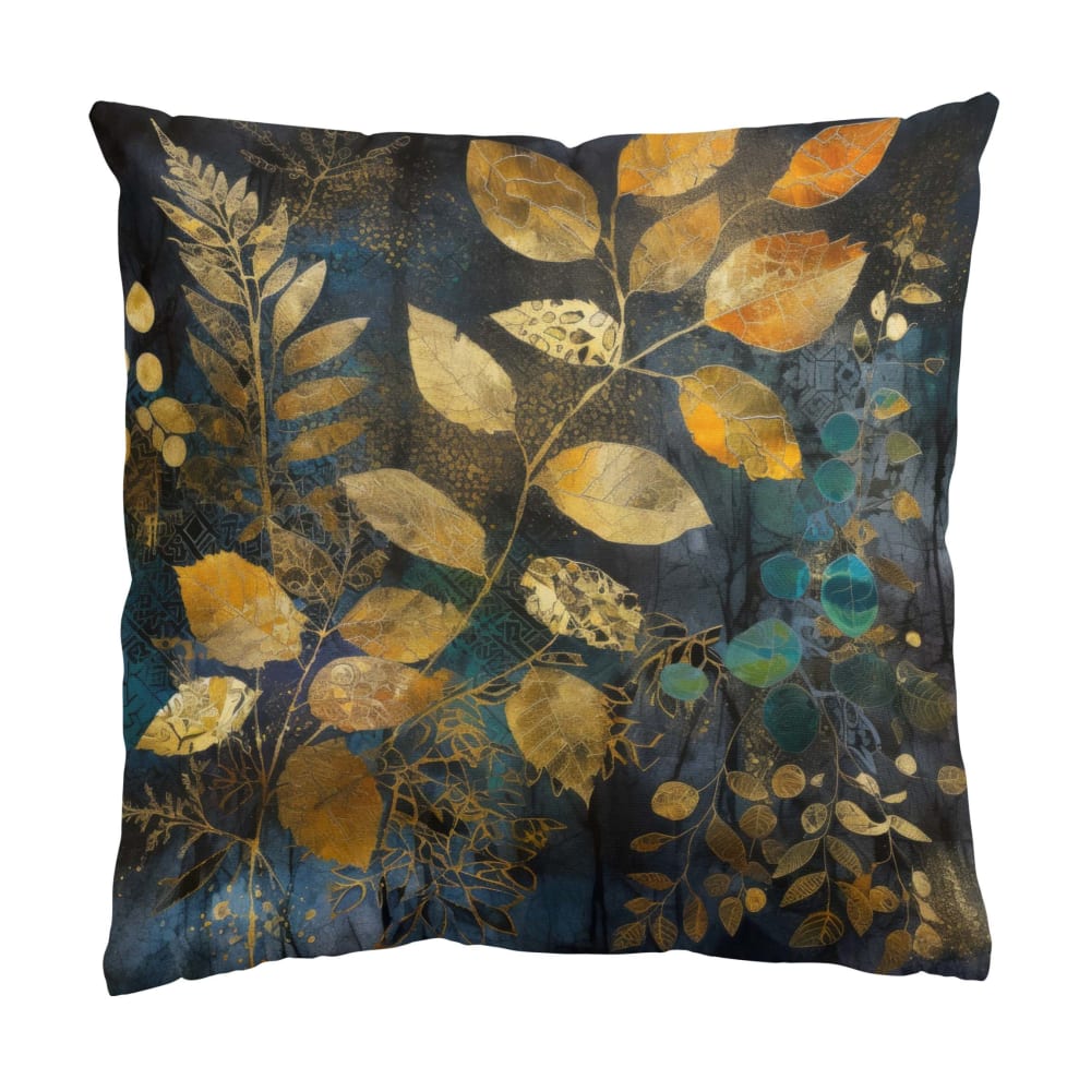 micasia Dekokissen Goldene blaue Blätter, Polyester-Velours, gold 40 x 40 cm style modern Öko-Tex Zertifikat - Samt