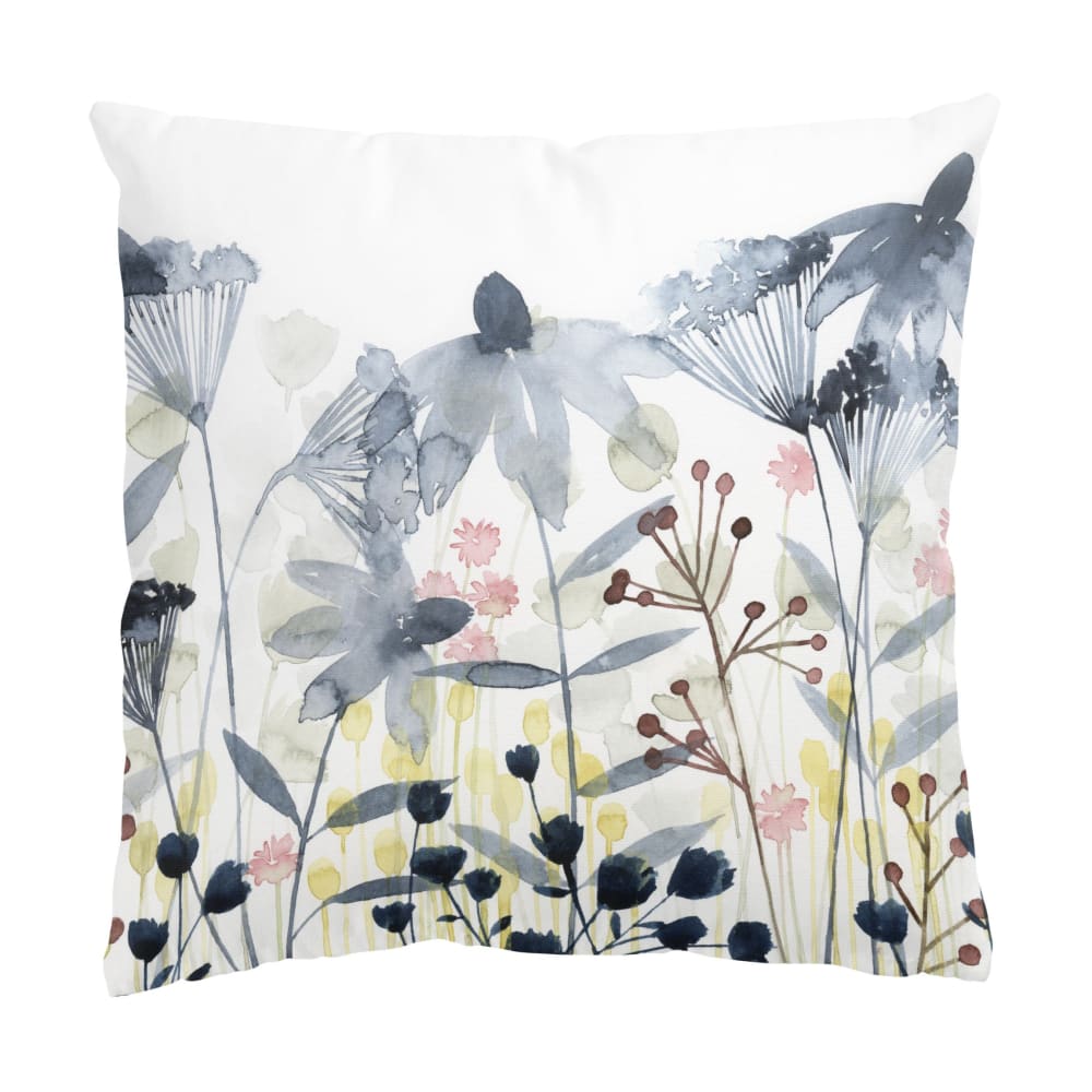micasia Dekokissen Wildblumen Aquarell II aus Polyester, petrol 50 x 50 cm style classic chic Blau Öko-Tex Zertifikat Stoff
