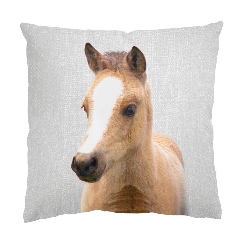 micasia Dekokissen Baby Pferd Philipp aus Polyester-Velours, grau 40 x 40 cm style landhaus Öko-Tex Zertifikat - Samt