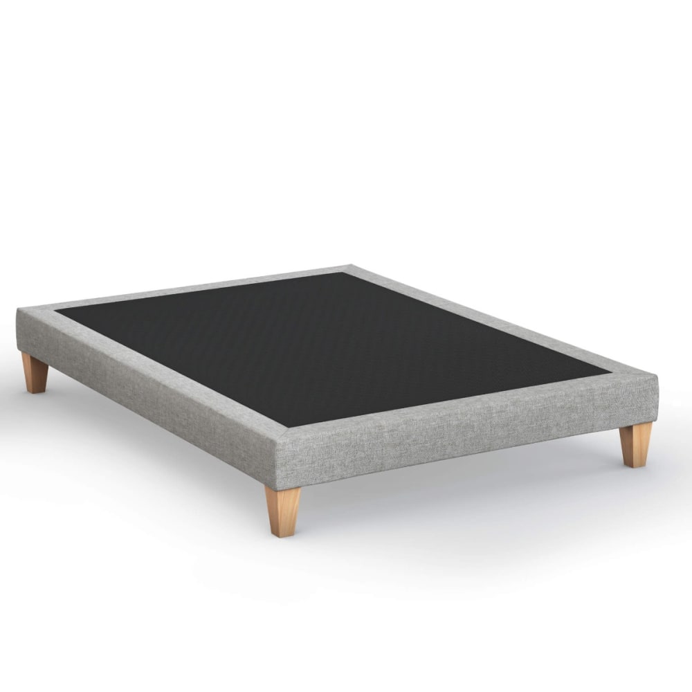 Sommier déco tapissier gris souris 160x200