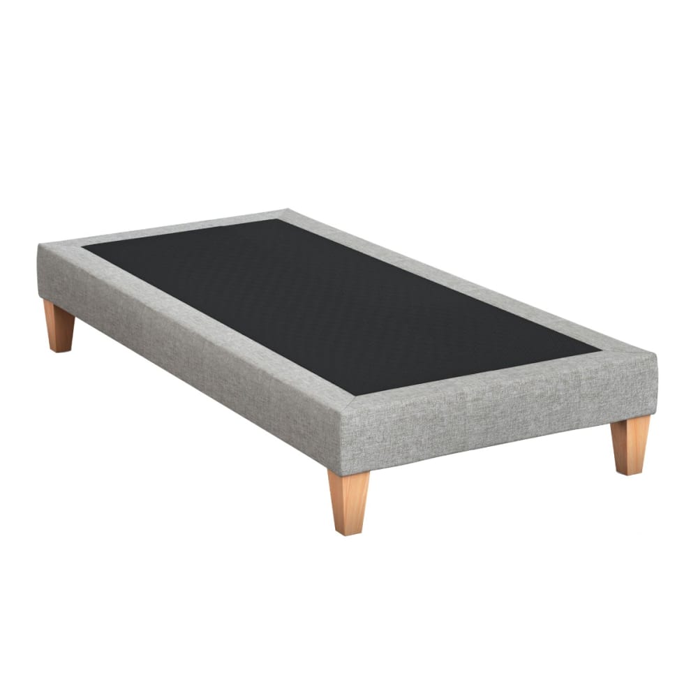 Sommier déco tapissier gris souris 90x200