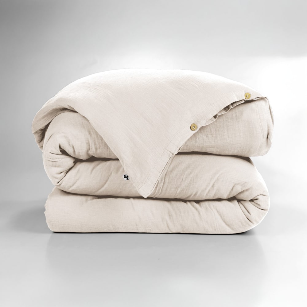 Housse de couette double gaze de coton pampa 260x240 cm