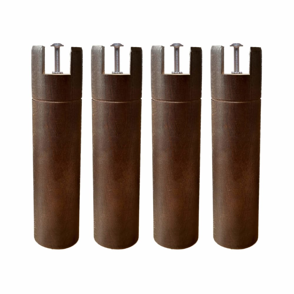 4 pieds cylindriques pour cadre à lattes bois wengué 25 cm