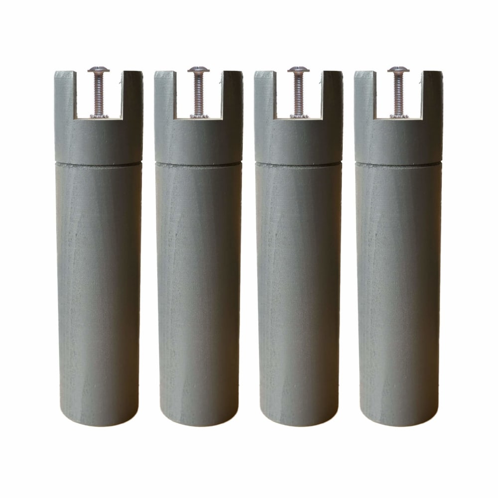4 pieds cylindriques pour cadre à lattes bois anthracite 25 cm