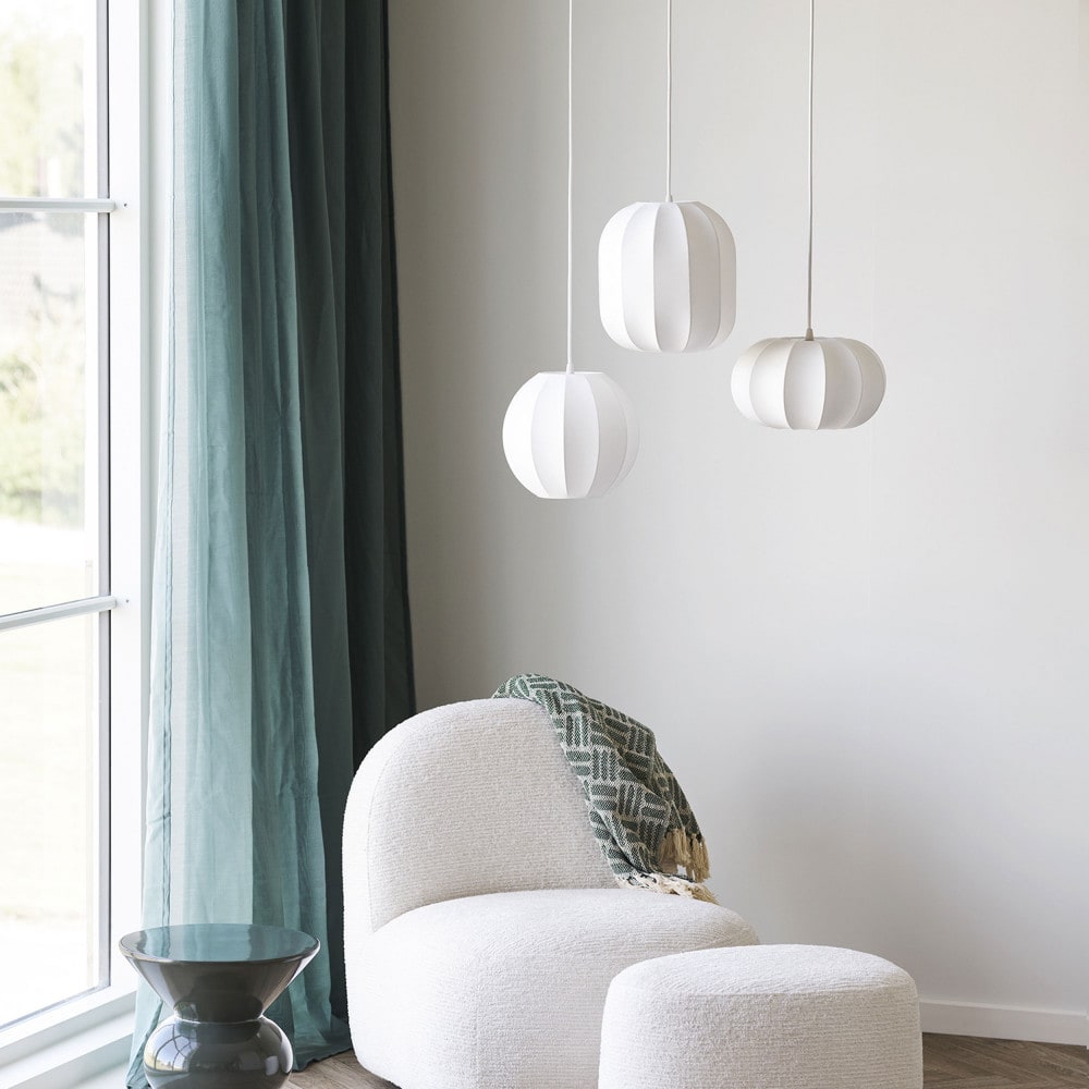 Suspension ronde en soie ø25cm - blanc — vue 3