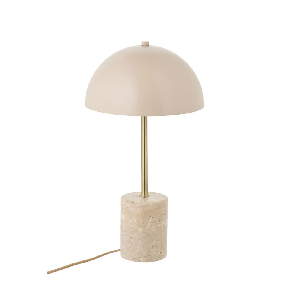 Lampe à poser en marbre et métal - beige