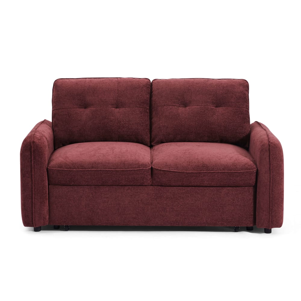 Canapé droit convertible - rouge