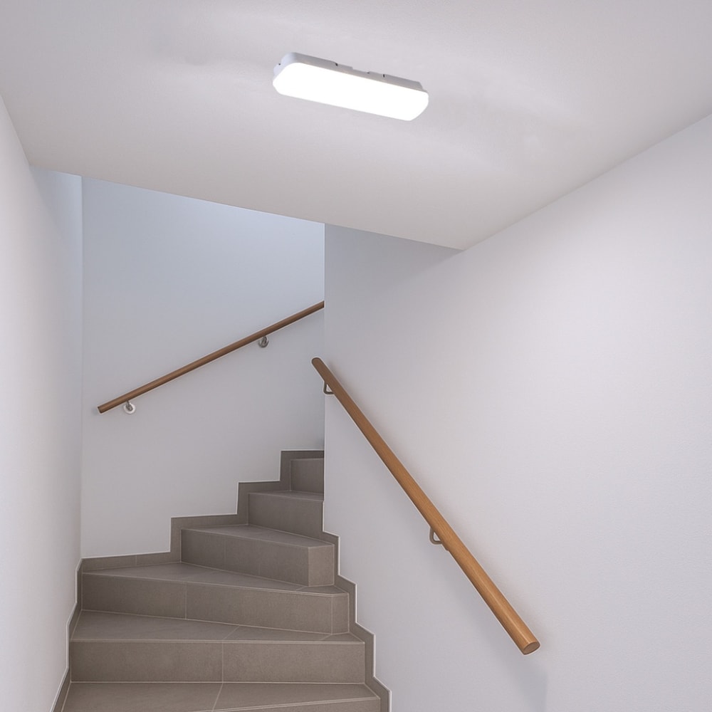 LED Feuchtraumleuchte Industrie weiß 30 cm 15W 6000K - Maisons Du