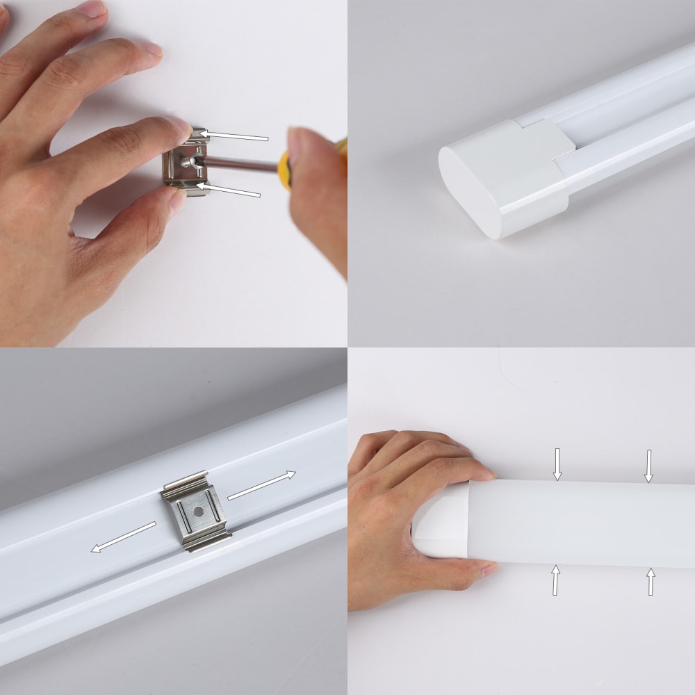 Luminiaire LED linéaire moderne plastique blanc 150 cm 45W 6000K — vue 4
