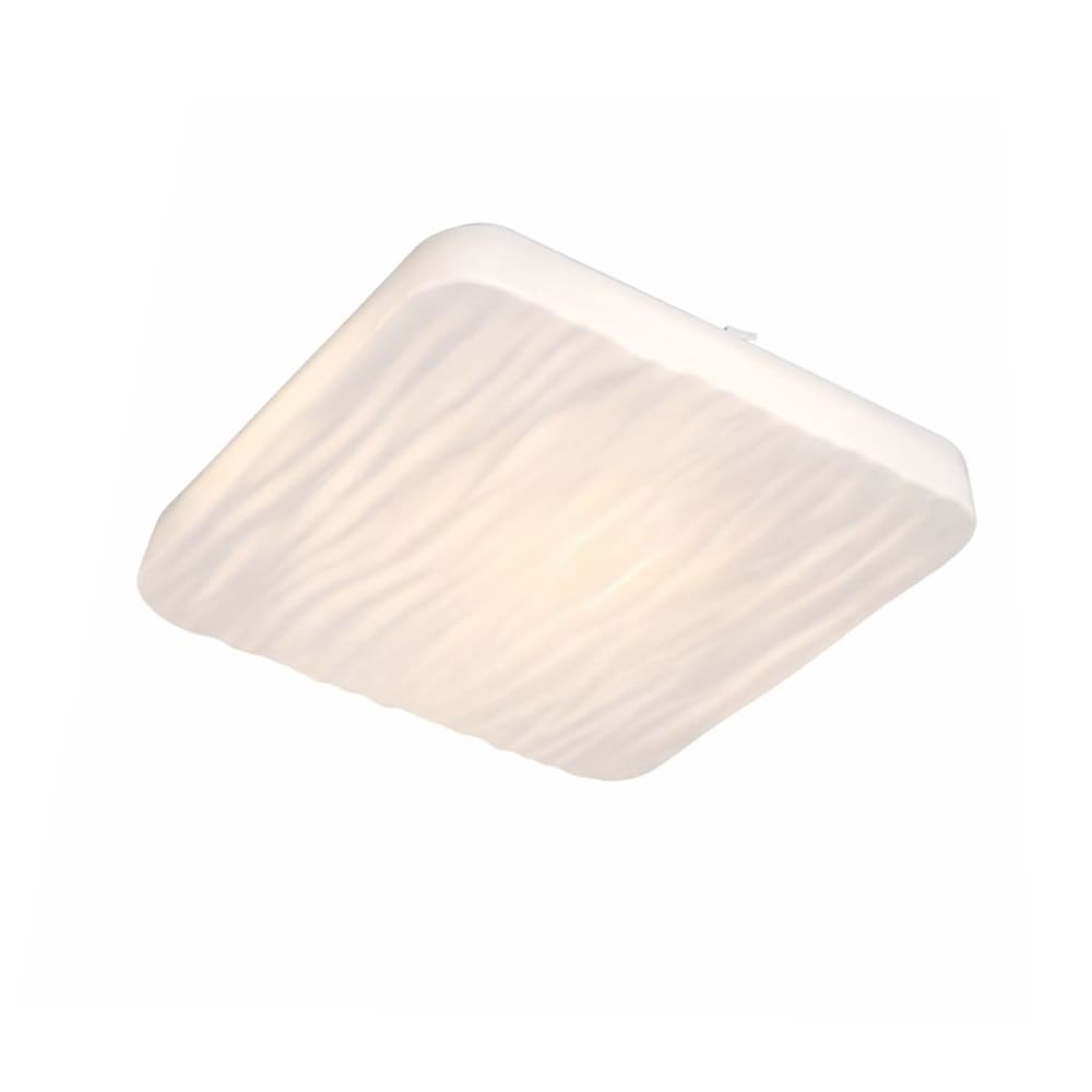 Plafonnier LED carré moderne acrylique blanc 48 cm 40W télécommande