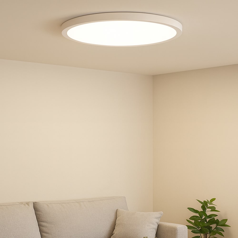 Plafonnier LED moderne plastique blanc 30 cm 24W CCT IP44 — vue 4