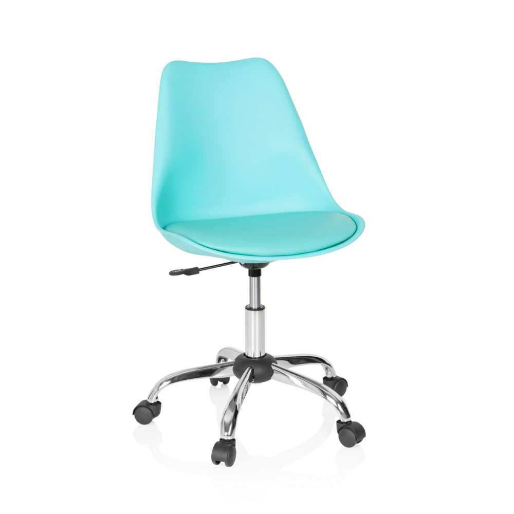 hjh OFFICE Home Office Bürostuhl aus Kunstleder, Türkis Blau Stoff