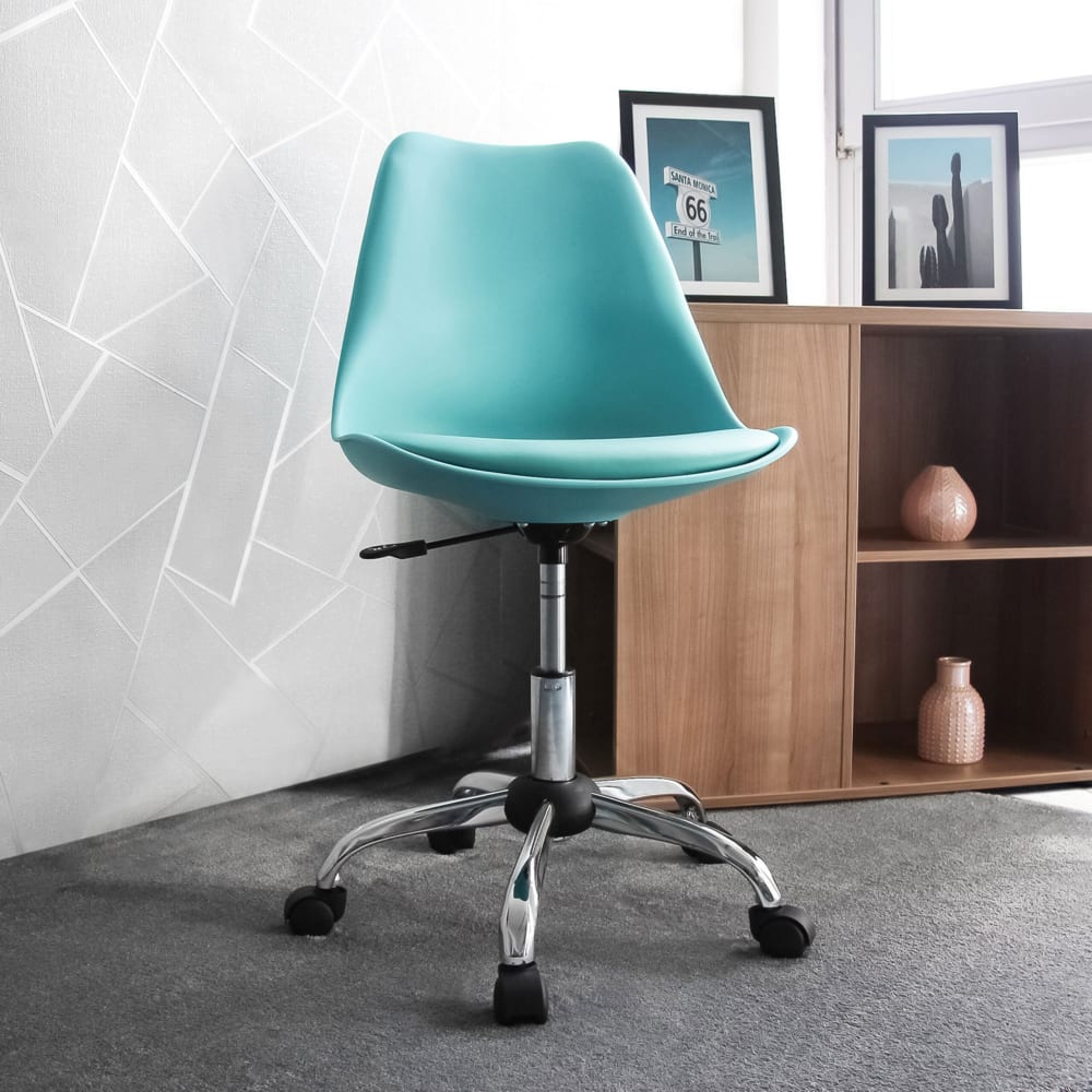 Home Office Bürostuhl aus Kunstleder, Türkis - Maisons Du Monde