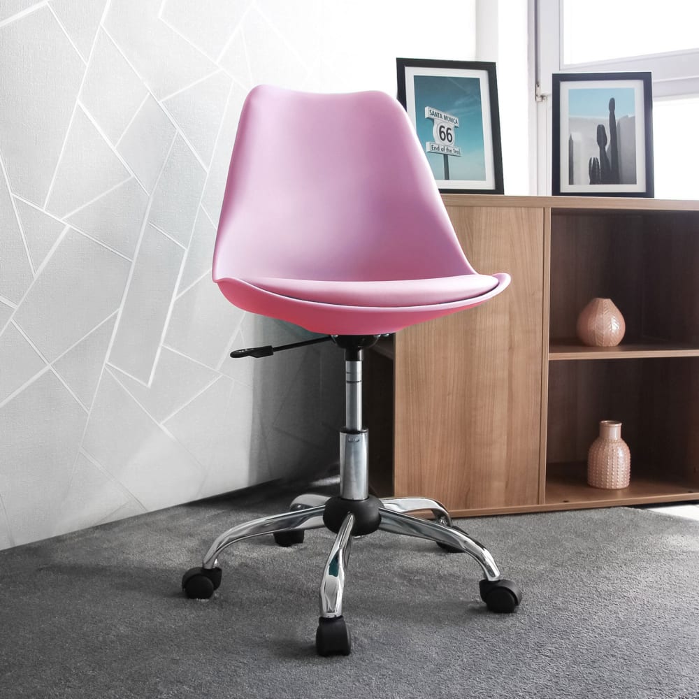 Home Office Bürostuhl aus Kunstleder, Pink - Maisons Du Monde