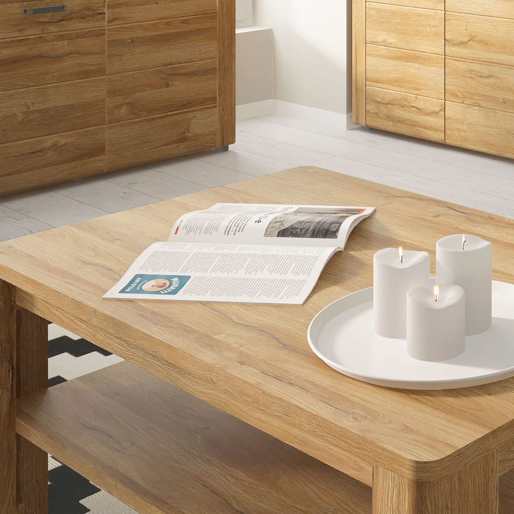 Couchtisch aus Holz 100x65x50cm, Grandson Eiche - Maisons Du