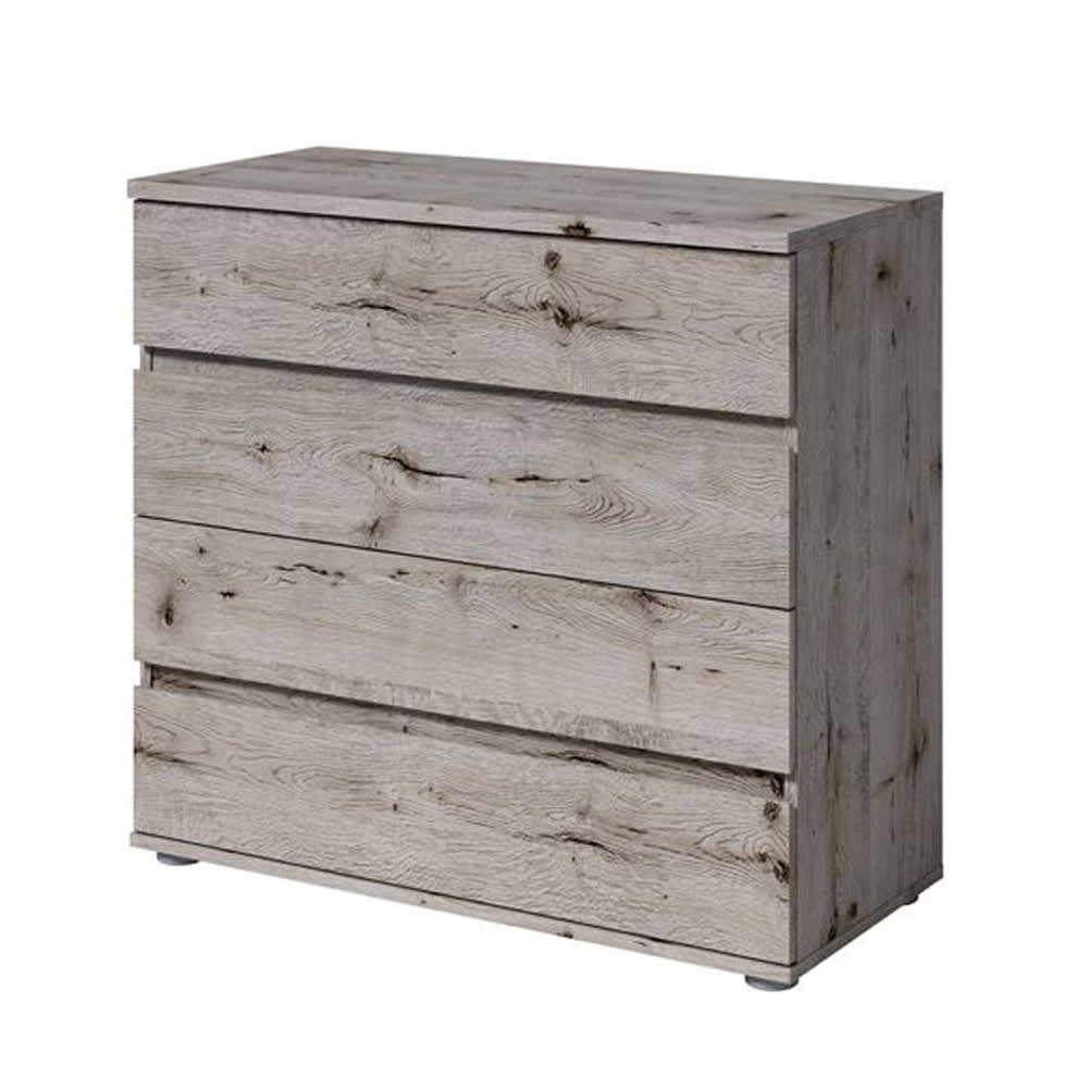Feldmann-Wohnen Kommode Togo Wellington Eiche 91,5x42x85cm style modern Braun Spanplatte