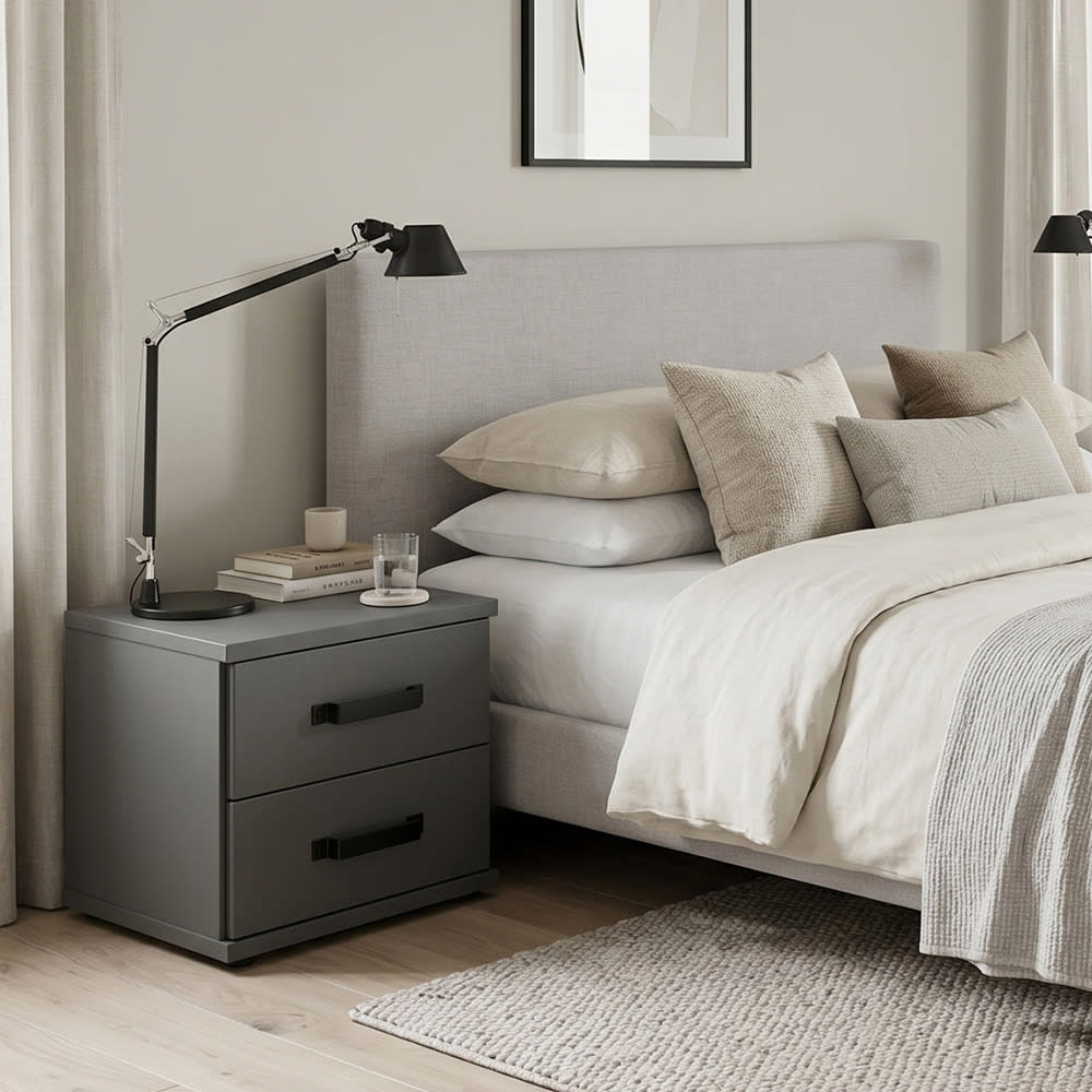 Nachtkommode Nottingham mit Schubladen 46x40x38cm graphit -