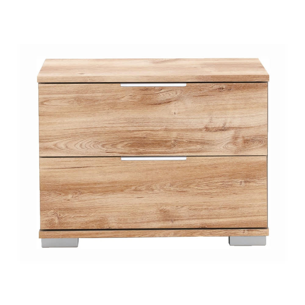Feldmann-Wohnen Nachtkonsole Easy Plus mit Schubladen 52x38x40cm Plankeneiche style modern Braun Spanplatte