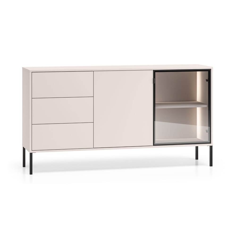 Feldmann-Wohnen Sideboard Barnee Kaschmir 160x40x86cm style modern Beige Spanplatte