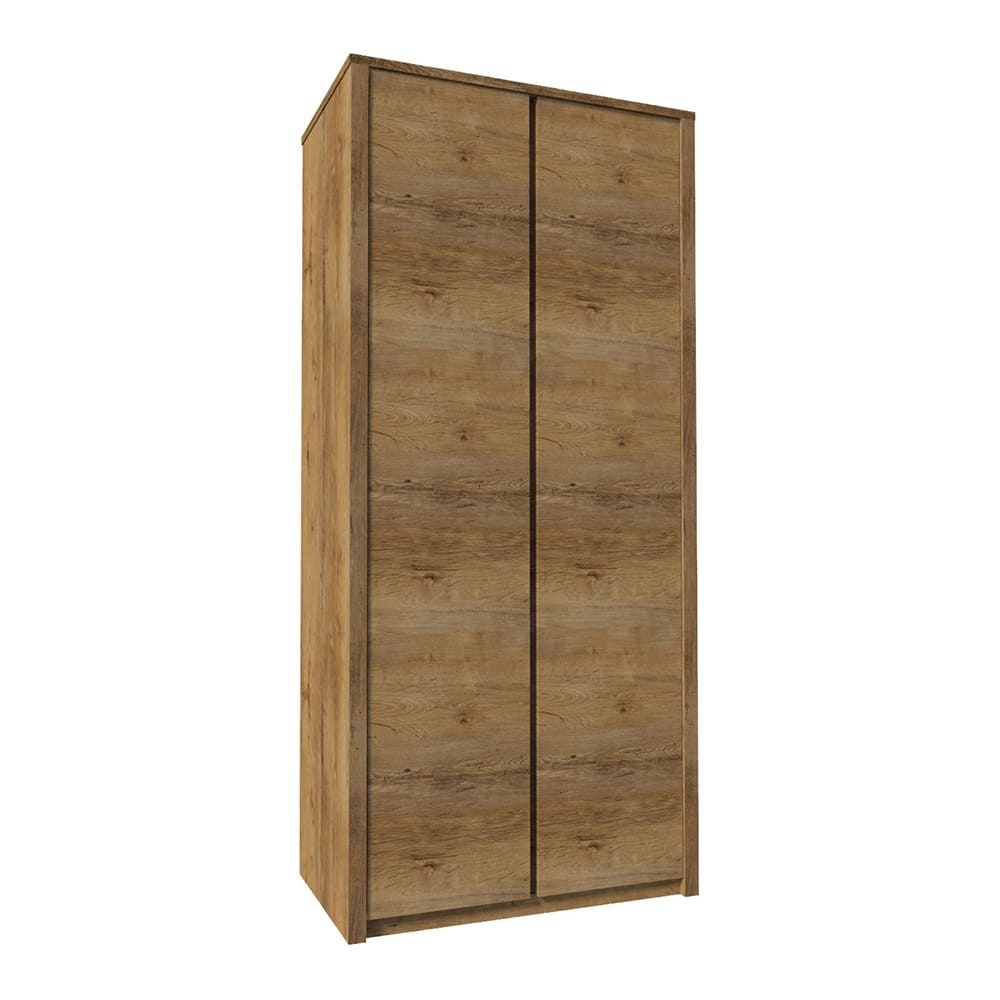 Feldmann-Wohnen Kleiderschrank modern aus Faserplatte 90,3x53,3x196,6cm, eiche lefkas style modern Braun Spanplatte