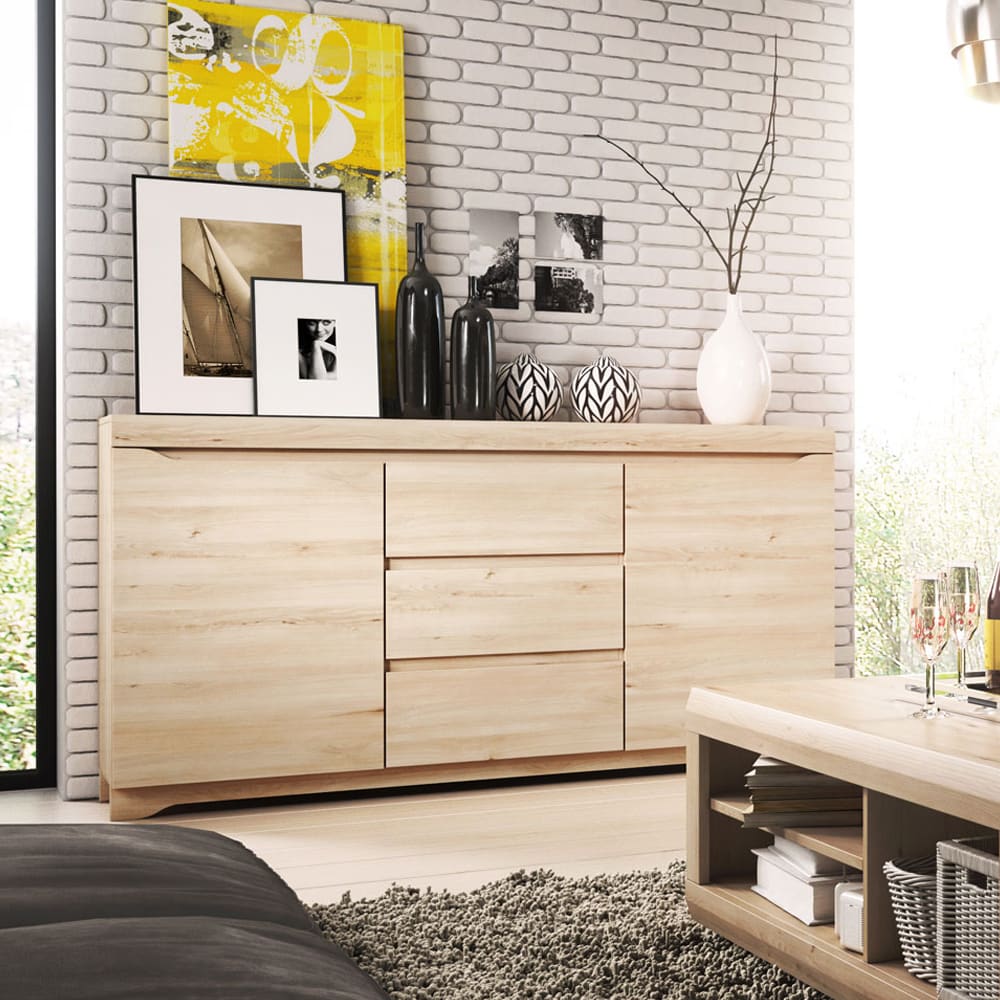 Kommode mit Schubladen und Türen 150x40x83,5cm, Buche Ibsen -