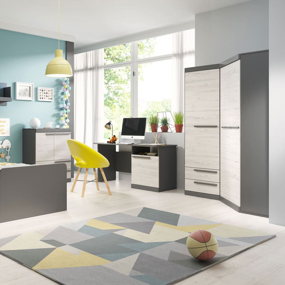 Eckschrank Trend mit Türen 93x93x194cm graphit / Andersen Kiefe -