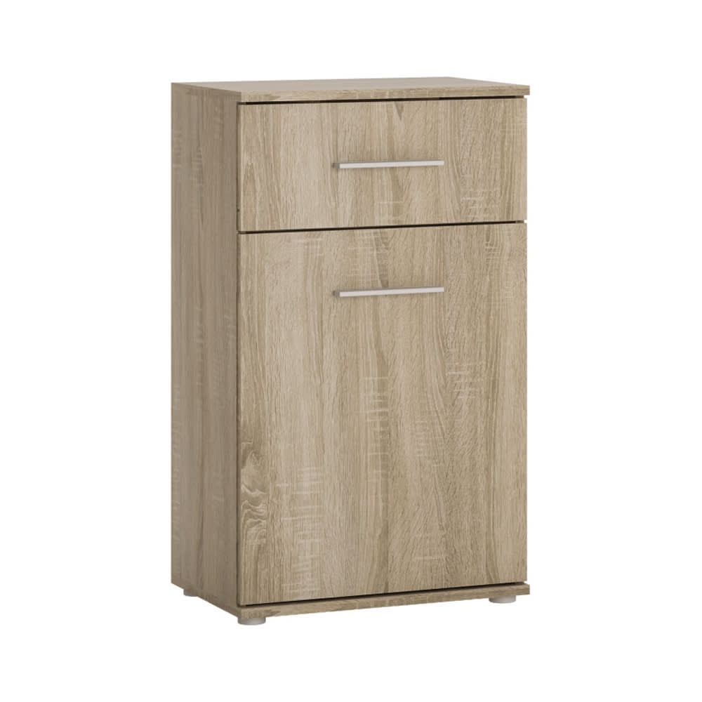 Feldmann-Wohnen Kommode Gemini mit Tür und Schublade 50x35x86,5cm Eiche Sonoma style modern Braun Spanplatte