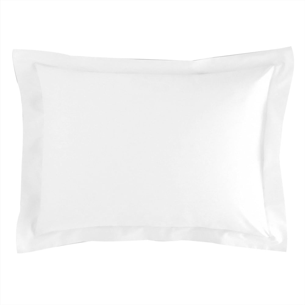 Taie volant en coton blanc 50x70cm