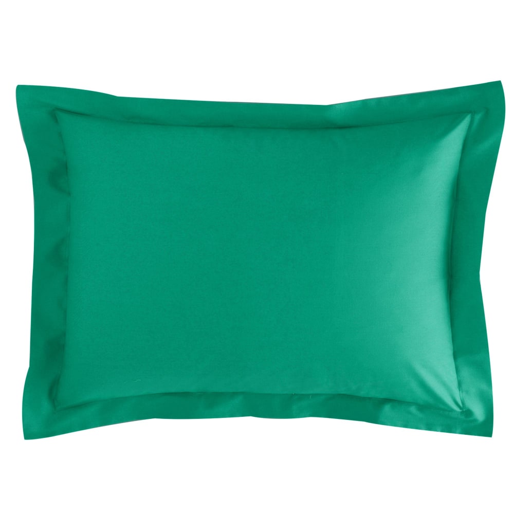Taie volant en coton vert émeraude 63x63cm