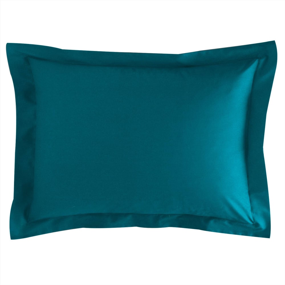 Taie volant en coton bleu petrole 63x63cm — vue 3