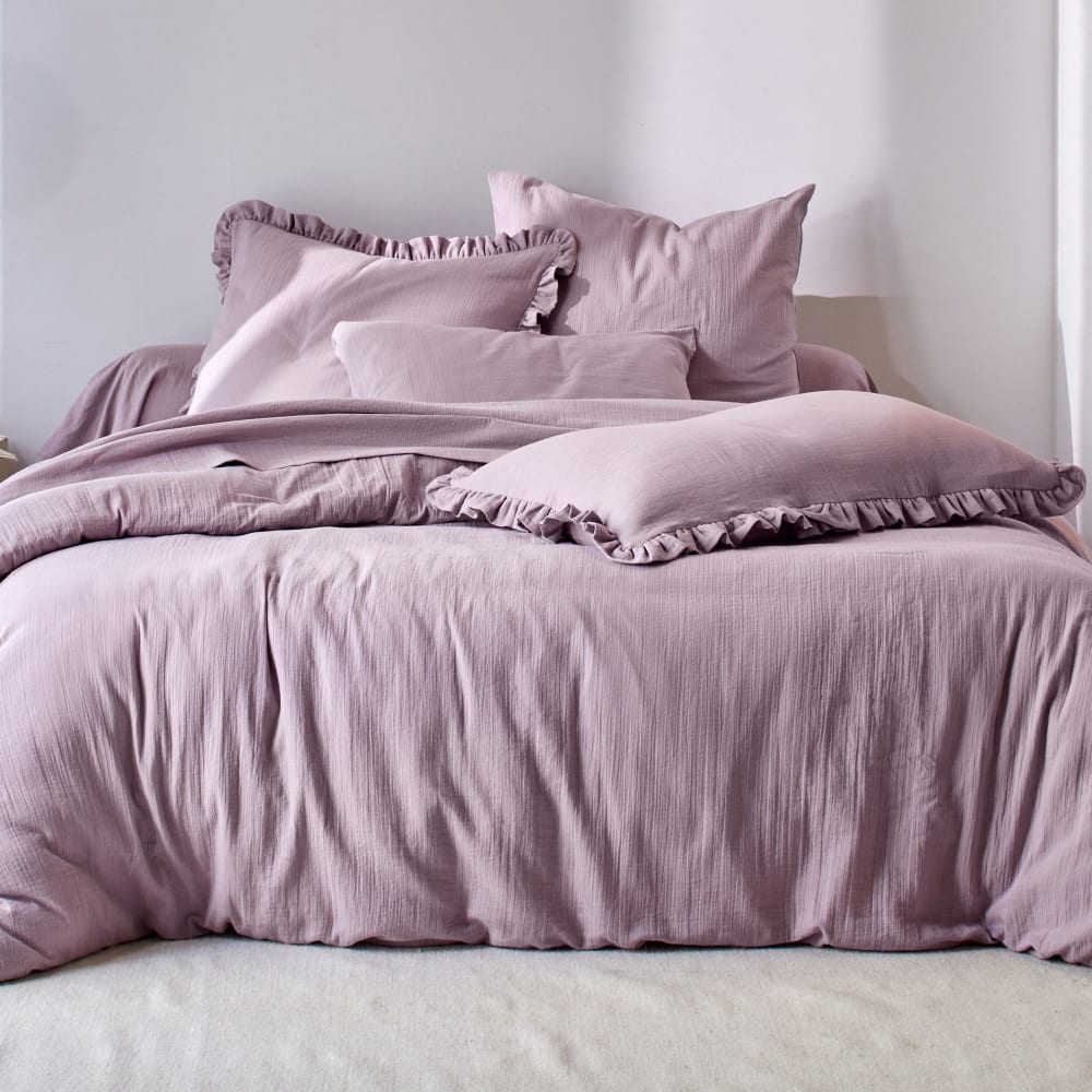 Taie sac en coton violet parme 65x65cm — vue 3