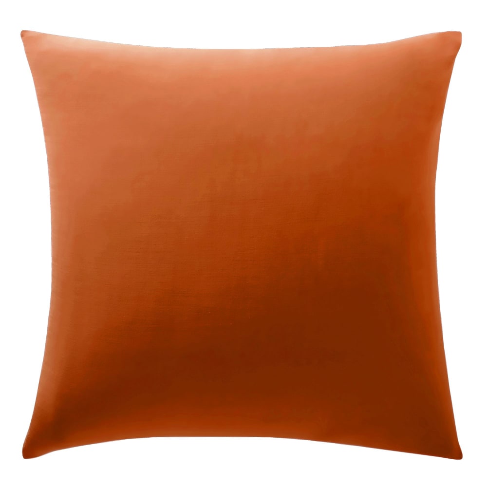 Taie sac en coton orange cuivré 63x63cm