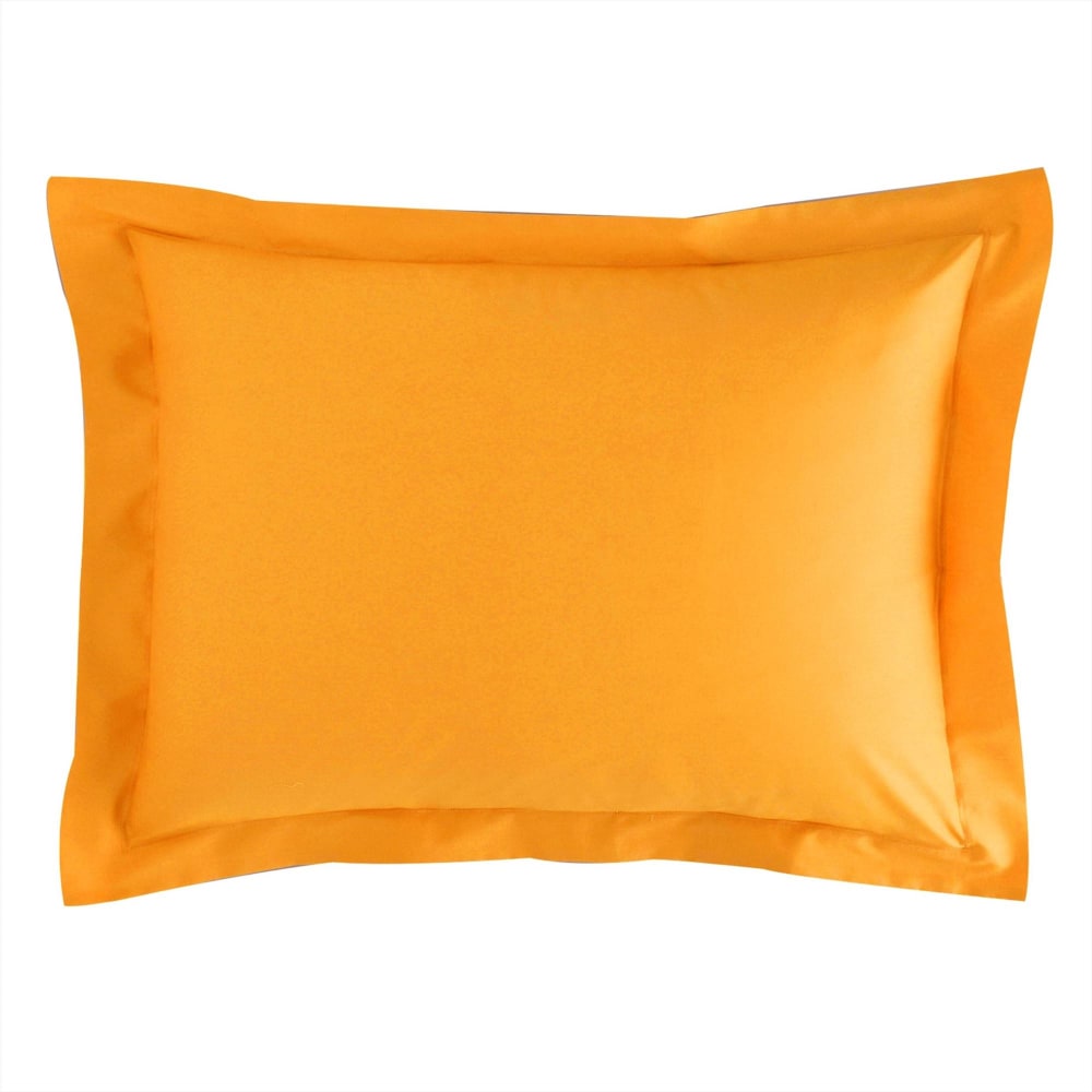 Taie volant en coton jaune curcuma 63x63cm — vue 3