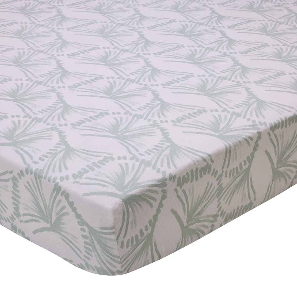 Drap-housse en coton vert pâle 160x200x28cm