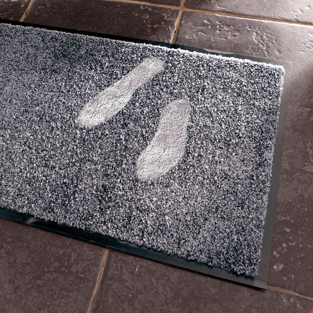 Tapis antipoussières en textile gris clair 60x90cm